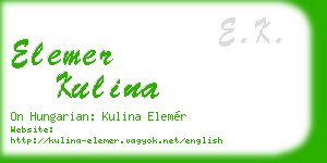 elemer kulina business card